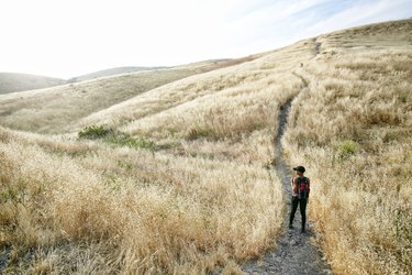 Women hiking in park