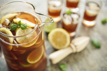 Iced tea in pitcher