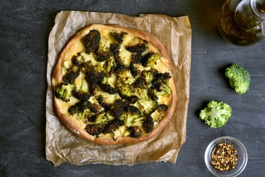 Pizza with broccoli