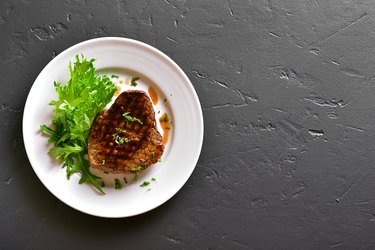 Beef steak, top view