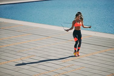 Woman jumping the rope.