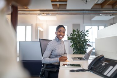 Female professional working at her desk