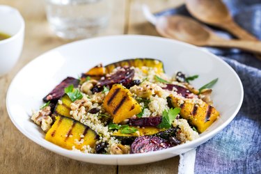 Quinoa with grilled Pumpkin and Beetroot salad by vinaigrette