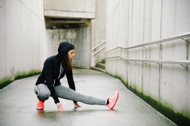 Urban fitness winter workout and exercising