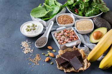 Assortment of healthy high magnesium sources food