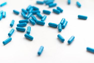 A lot of blue Blue medical pills