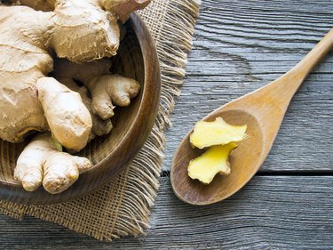 Overhead shot of fresh ginger