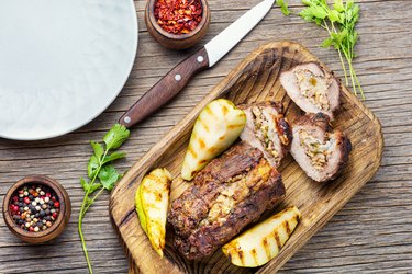 Christmas meatloaf with fruit and nuts