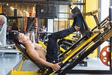 Man building lower-body muscles during leg-day workout