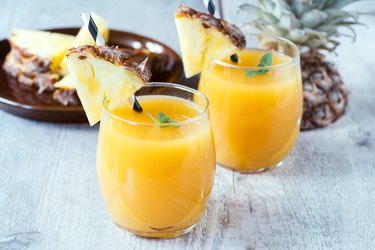 Freshly squeezed tropical fruit juice with pineapple, as a natural remedy for cough