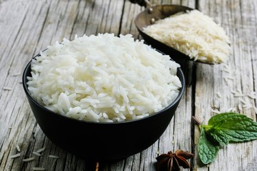 Basmati rice cooke / Basmati rice bowl, selective focus