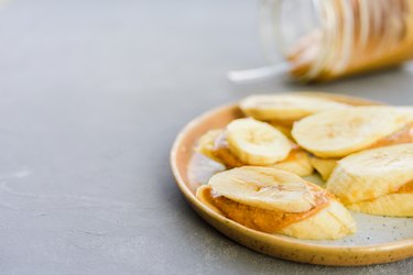 Banana with peanut butter