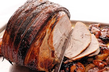 Roast Pork with apples and onion