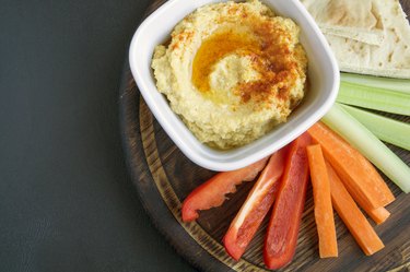 a traditional Middle Eastern snack of pureed chickpeas