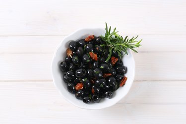 black olives with dried tomatoes