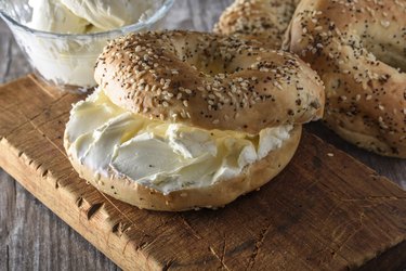 Bagel with Neufchâtel low fat cream Cheese