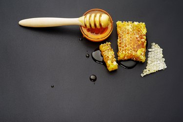 Honeycombs on a black background
