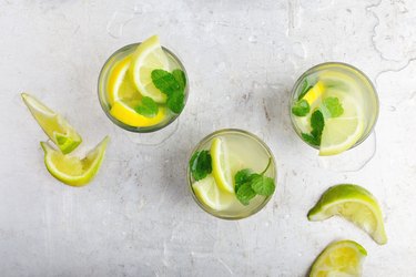 Freshly squeezed lemonade, messy kitchen situation