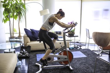 Home Gym cycing indoors at living room
