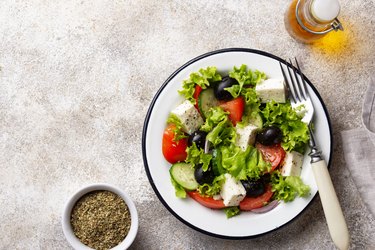 Traditional Greek salad with feta