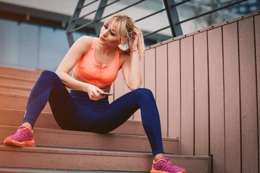 Tired woman after jogger