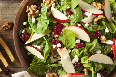 Homemade Autumn Apple Walnut Spinach Salad