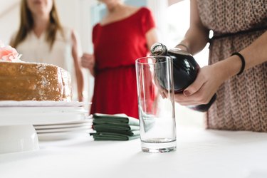 Serving soda at birthday party