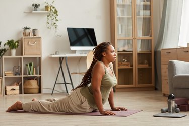 Woman stretching for 10 minutes.