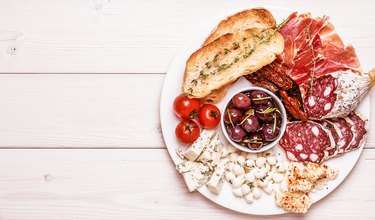 Snack set. Variety of cheese and meat.