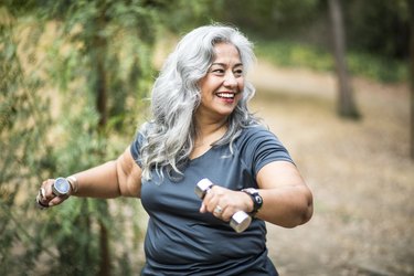 Senior Mexican Woman Working Out