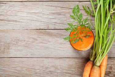 Fresh vegetable smoothie. Carrot juice