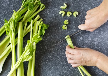 Fresh sliced celery