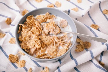 Healthy breakfast with corn flakes