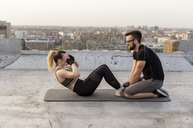 Woman doing sit ups