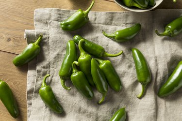 Raw green Organic Jalapeno Peppers