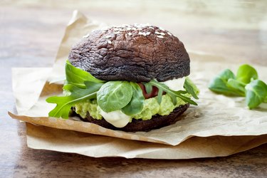 Grilled portobello bun mushroom burger.