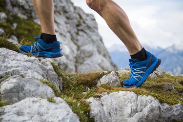 Man wearing outdoor running shoes