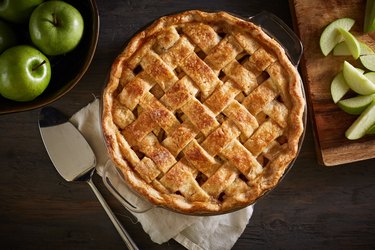 Homemade Apple Pie On A Wood Surface