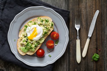 Toast with avocado and poached egg