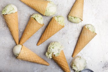 Homemade ice cream with avocado.