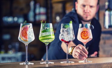 Bartender making best liquor drinks and and healthiest alcohol
