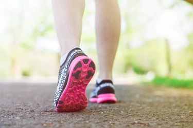 Women in Sport. Close-up of running shoes