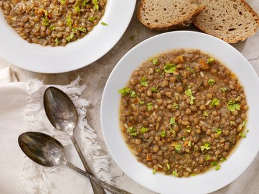 Lentil Soup with Crusty Bread