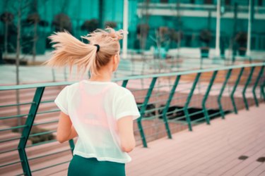 Female running in the city