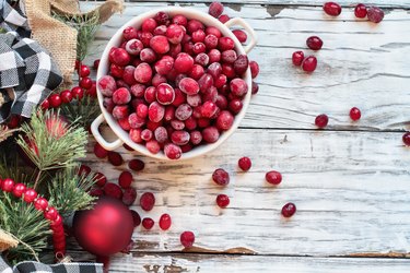 Frozen Cranberries in a Bowl