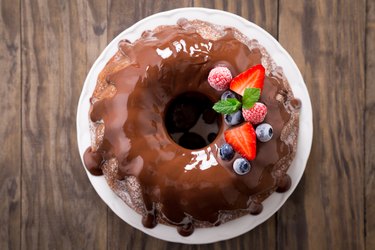 Chocolate bundt cake with berries