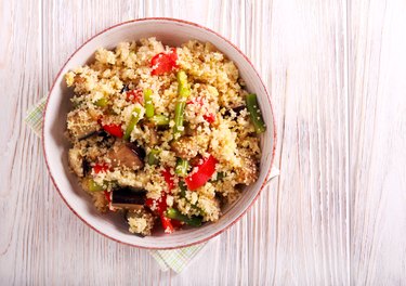 Couscous with vegetables in a bowl