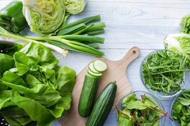 Salads: Ingredients for Salad Still Life