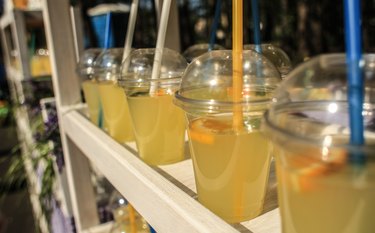 Fresh-squeezed lemonade being sold on the street