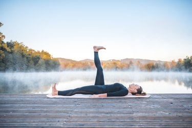 Reclining hand-to-big-toe pose supta padangusthasana